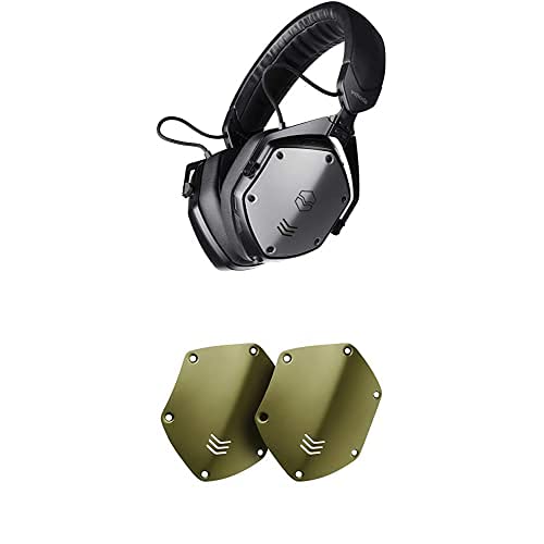 V-MODA M-200 ANC Noise Cancelling Wireless Bluetooth Over-Ear Headphones with Mic (M-200BTA-BK) with M-200 Headphones Shield Kit - Moss Green (OV2-MSGREEN)