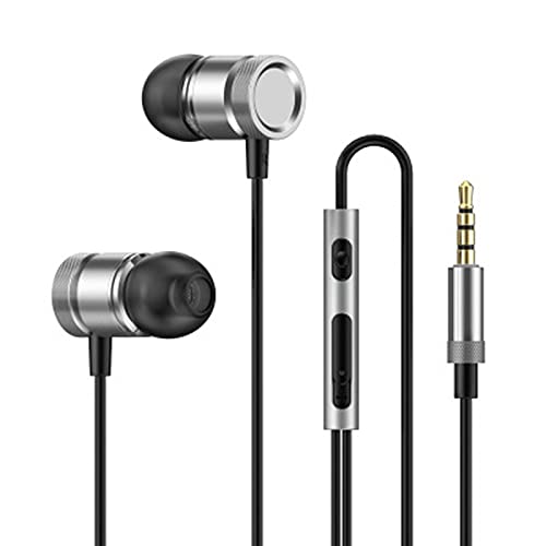 Wired Headphone Metal Earbuds by Noise Cancelling Stereo Heave Bass Earphones with Micphone Mic，in Ear Headphones for iPhone 5 6 Samsung M9