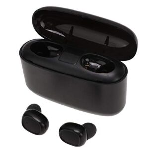 1 Pair TWS Earphones LED Power Display Wireless Earbuds Stereo Noise Cancelling Headset with Charging Box (Black) Gifts for Men Women