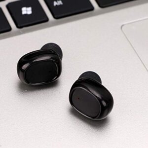 1 Pair TWS Earphones LED Power Display Wireless Earbuds Stereo Noise Cancelling Headset with Charging Box (Black) Gifts for Men Women