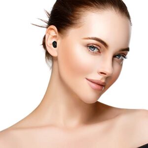 1 Pair TWS Earphones LED Power Display Wireless Earbuds Stereo Noise Cancelling Headset with Charging Box (Black) Gifts for Men Women