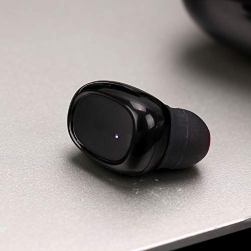 1 Pair TWS Earphones LED Power Display Wireless Earbuds Stereo Noise Cancelling Headset with Charging Box (Black) Gifts for Men Women