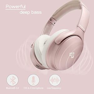 INFURTURE CH1 Kids Headphones with Microphone Pink Active Noise Cancelling Headphones Bluetooth Kids Headphones