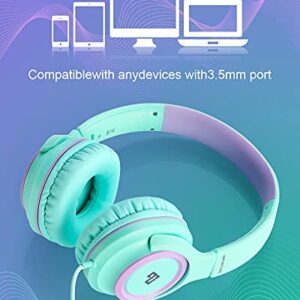 INFURTURE CH1 Kids Headphones with Microphone Pink Active Noise Cancelling Headphones Bluetooth Kids Headphones