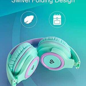 INFURTURE CH1 Kids Headphones with Microphone Pink Active Noise Cancelling Headphones Bluetooth Kids Headphones