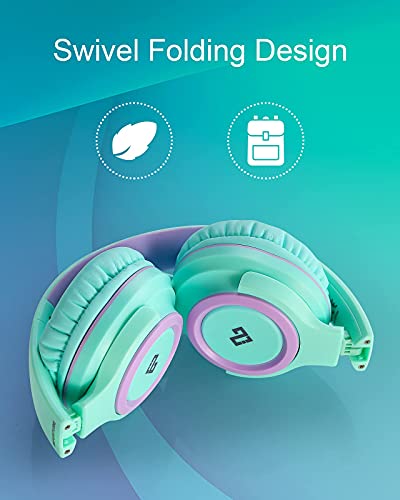 INFURTURE CH1 Kids Headphones with Microphone Pink Active Noise Cancelling Headphones Bluetooth Kids Headphones