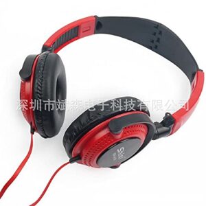 nc 3.5mm wired gaming headset over-ear sports headphones music earphones with microphone in-line control for smartphones tablet laptop desktop pc 红色