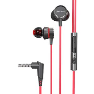 gaming earbuds wired earbuds in ear headphone with mic and volume control for gaming, 3.5mm noise cancelling stereo bass gaming earbuds for iphone, smartphone,plextone g15 nintendo switch,