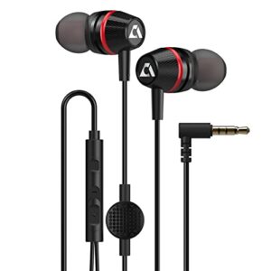 1mii wired earbuds with microphone & volume control, in-ear headphones magnetic with deep bass, noise isolating, high sound quality earphones with 3.5mm jack for phone, android, pc, ipad, mp3(black)