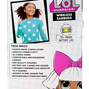 L.O.L. Surprise! Wireless Earbuds for Kids w/ 3D Stereo Sound & Built-in Mic