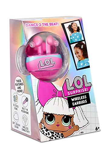 L.O.L. Surprise! Wireless Earbuds for Kids w/ 3D Stereo Sound & Built-in Mic