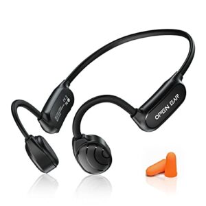 bone conduction headphones, open ear bluetooth earbuds with mic, sweatproof wireless bone conducting headset, inductivv earphones with microphone for running, cycling, gym, hiking, driving and sports