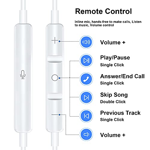 TITACUTE USB C Headphones Magnetic Earbuds Noise Canceling in-Ear Wired Earphone + Type C to A Adapter for iPad 10 Pro Samsung A53 S23 Ultra S22 S21 S20 Galaxy Z Flip 4 Computer Laptop Desktop PC Zoom