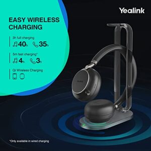 Yealink BH76 Bluetooth Headphones Wireless with Heaset Stand Upgraded, MS Teams UC Compitable, Hi-Fi, ANC, Bluetooth Headset with Microphone (5-mics) Retractable Arm Noise-Cancellation