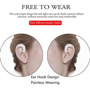 Sunffice Ear Hook BT Wireless Headphone,Non Ear Plug Headset with Microphone,Single Ear Noise Cancelling Earphones Painless Wearing for Android Smartphones,iPhone14 13 12 11 X 8(Silver)