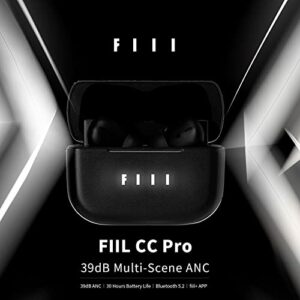 FIIL CC Pro Bluetooth 5.2 True Wireless Earbuds, 30 Hours Playtime, in-Ear Detection, Built-in 3 Mic Call Noise Cancelling IPX4 Waterproof Headphones, with Wireless Charging Case for Sport