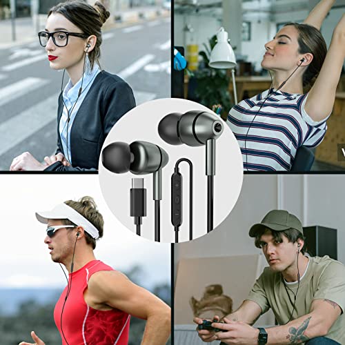 ACAGET USB C Earbuds, Wired USB Type C Headphones for Samsung Galaxy S23 Ultra S22 S21 FE A53 Setero Earphones with Mic Noise Cancelling in-Ear Type C Headphone for Pixel 7 Pro 6A OnePlus 10 Pro 9 8T