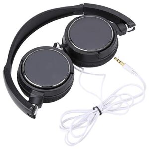 portable folding headset, wired stereo bass over head heaphones, noise cancelling soft earmuff hifi music headphone support tf card
