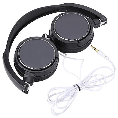 Portable Folding Headset, Wired Stereo Bass Over Head Heaphones, Noise Cancelling Soft Earmuff HiFi Music Headphone Support TF Card