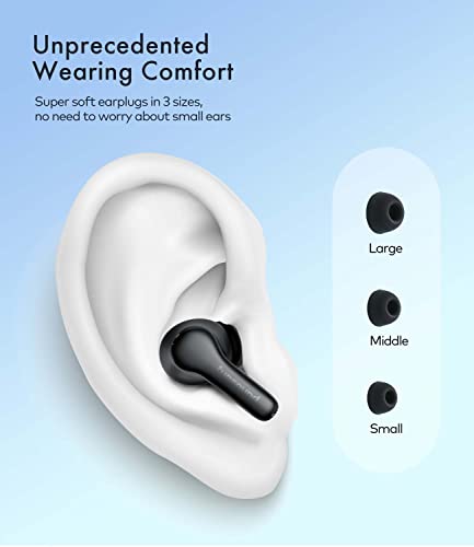 FUNSOUND Wireless Earbuds, Bluetooth Earbuds Noise Cancelling with 4 ENC Microphones, 38 Hours Playtime, IPX7 Waterproof Bluetooth 5.2 in-Ear Stereo Headphones for iPhone | Android, Black