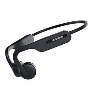 tohunzo air bone conduction headphones, wireless bluetooth 5.0 open ear headphones ipx5 sweatproof lightweight hifi 9d stereo 15 hrs playtime sports headset with mic for running, cycling, gym