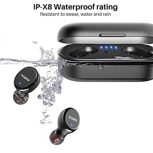 TOZO T10S 2022 Version Bluetooth 5.2 Earbuds True Wireless Stereo Earphones IPX8 Waterproof in Ear Wireless Headphones Built in Mic Headset with Environmental Noise Canceling for Running Sport