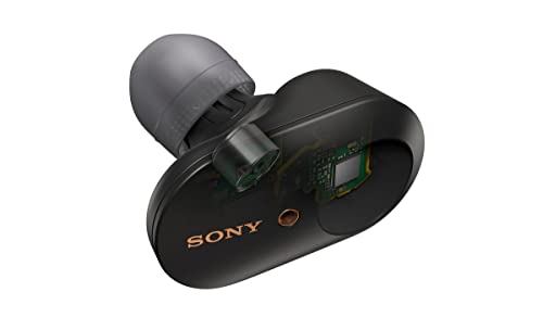 Sony WF-1000XM3 Truly Wireless Noise Cancelling Headphones with Mic, up to 32 Hours Battery Life, Stable Bluetooth Connection, Wearing Detection with Alexa Built-in - Black