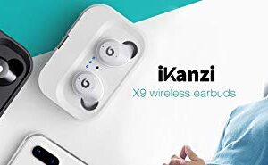 [Updated Version] Wireless Earbuds Bluetooth Headphones IKANZI iPX7 Waterproof 72H Cycle Play Time, 2200mAh Bluetooth 5.0 Auto Pairing Wireless Earphones Bluetooth Headset with Charging (Bright Black)