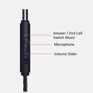 Wired Earbuds with Microphone Noise Cancelling Earphones Headphone for Samsung Galaxy A22 5G A32 5G A42 5G A51 A51 5G A52 A52 5G A71 A72, Moto E, G Play G Power Stylus, OnePlus Nord N200 5G (Black)