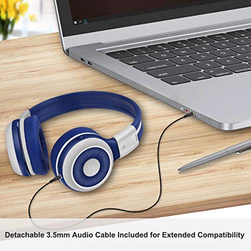 2 Pack of SIMOLIO Bluetooth Headphone for Teens, Kids Headphone with 75dB,85dB,94dB Volume Limited, Kids Bluetooth Headphone with Mic, On-Ear Headset with EVA Case (Mint+Grey)