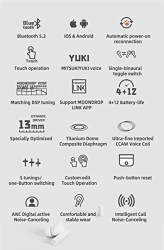 Moondrop NEKOCAKE TWS Touch Optimized 13mm Dynamic Driver Bluetooth ANC True Wireless Earphone