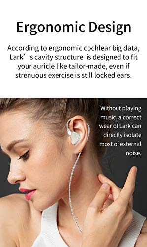 H HIFIHEAR KBEAR Lark 1BA+1DD in Ear Monitor,HiFi Bass in Ear Earphone, IEM Wired Headphones, HiFi Stereo Sound Earphones Noise Cancelling Ear Buds with Case 0.75mm 2pins Cable(with Mic,Mauve) …