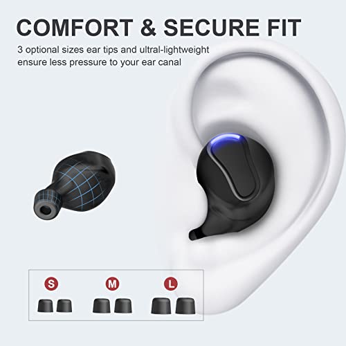 POPUNLYK 60 Hrs Play Time True Wireless Earbuds Bluetooth 5.0 Headphones Touch Control with Charging Case in Ear Headsets with Noise Cancelling Mic for Small Ears Compatible with All Cell Phones