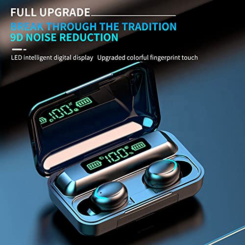 VOLTSTECH TWS Wireless F9-5 Earphone Bluetooth 5.1 Earphones HiFi Stereo Headset Noise-Cancelling Touch Control Mini Earbuds Headphones Built-in HD Mic with Charging Case, Black