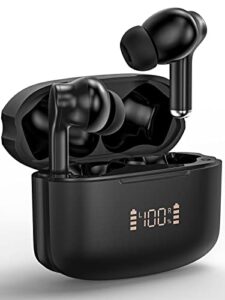 wireless earbuds, anc+enc bluetooth 5.3 headphones led power display earphones wireless charging case 30hrs playback ipx6 waterproof in-ear headsets with mic for tv smart phone computer laptop sports