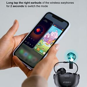 iFory True Wireless Earbuds, Bluetooth 5.3 in-Ear Earphones with Game/Music Mode 60ms Low-Latency Headphones, 40H Playtime Headset Noise cancelation, Auto Pairing Charging Case Headphones (Black)