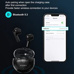 iFory True Wireless Earbuds, Bluetooth 5.3 in-Ear Earphones with Game/Music Mode 60ms Low-Latency Headphones, 40H Playtime Headset Noise cancelation, Auto Pairing Charging Case Headphones (Black)