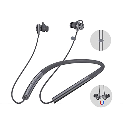 Glazata Wireless Headphones Neckbands with Magnetic Earbuds Sports Earphones aptX & aptX-LL Stereo Wireless Headphones for Workouts 「Grey」