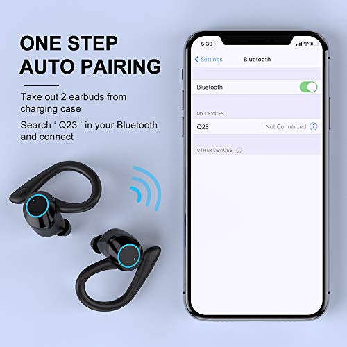 andfive Wireless Earbuds, [2022 New Model] Bluetoth 5.1 Headphones in Ear with Earhooks, Wireless Sport Headphones for Running, Bluetoth Earphones Noise Cancelling Deep Bass, IP7 Waterproof Headset