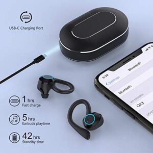 andfive Wireless Earbuds, [2022 New Model] Bluetoth 5.1 Headphones in Ear with Earhooks, Wireless Sport Headphones for Running, Bluetoth Earphones Noise Cancelling Deep Bass, IP7 Waterproof Headset