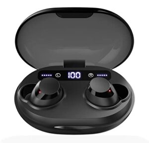 aruind wireless earbuds bluetooth headphones, 56h playback true wireless stereo earbuds led display ipx7 waterproof deep bass built-in mic earphone with wireless charging case for iphone/android