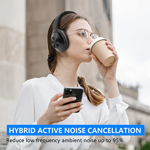 Srhythm NC85 Dynamic Hybrid Noise Canceling Headphones Bluetooth Wireless Over The Ear with HD Sound,Quick Charge,Ultra-Long Playtime,Multi-Modes Switchover