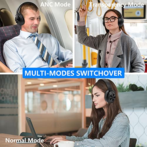 Srhythm NC85 Dynamic Hybrid Noise Canceling Headphones Bluetooth Wireless Over The Ear with HD Sound,Quick Charge,Ultra-Long Playtime,Multi-Modes Switchover
