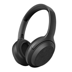 brookstone airphones pro wireless over ear headphones, active noise cancelling tws bluetooth headphones, 30h playtime, deep bass, high-res audio, touch controls, comfort ear-cups, portable, black