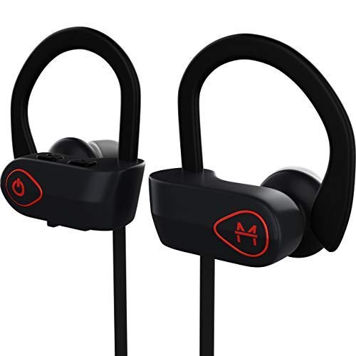 MultiTed MX10 Wireless Headphones iPhone Bluetooth Earbuds - Designed for Running and Sport Workouts with Waterproof IPX7 and Built-in Microphone with Noise Cancellation.