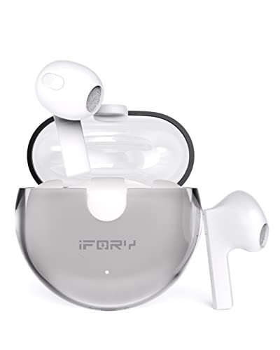 iFory True Wireless Earbuds, Bluetooth 5.3 in-Ear Earphones with Game/Music Mode 60ms Low-Latency Headphones, 40H Playtime Headset Noise cancelation, Auto Pairing Charging Case Headphones (White)