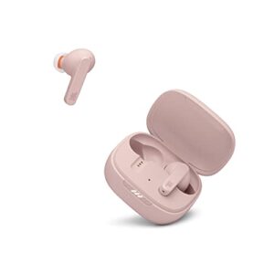 jbl live pro+ tws true wireless in-ear noise cancelling bluetooth headphones, up to 28h of battery, microphones, wireless charging, hey google and amazon alexa, ios and android compatible (pink)
