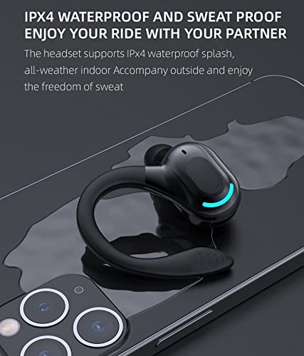 Wireless Earbuds with Earhooks Single Bluetooth Earpiece Sports Headphones Over the Ear Running Workout Wrap Around Earbuds 8H Long Battery Life Waterproof Noise Cancelling Headset for Android iOS