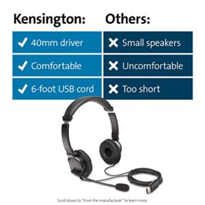 Kensington USB Hi-Fi Headphones with Microphone (K97601WW)