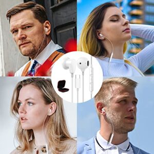 ACAGET USB C Headphones, Setero Android Earphones with Mic USB Type C Earbuds for Pixel 7 6 Pro Noise Canceling Headset Wired Headphone for Samsung Galaxy A53 S23 Ultra S22 Plus S21 FE Oneplus 9 White